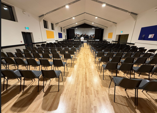 Main hall, set for an audience after the refurbishment